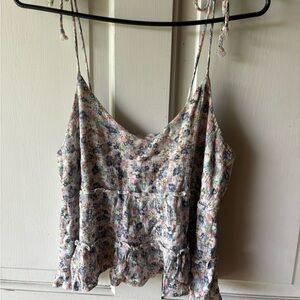 SO Blue Sleeveless Tie Front Camisole